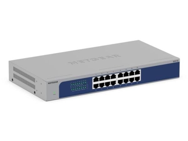 NETGEAR GS516 - V3 - switch - ikke-styrt - 16 x 10/100/1000 - stasjonær, rackmonterbar