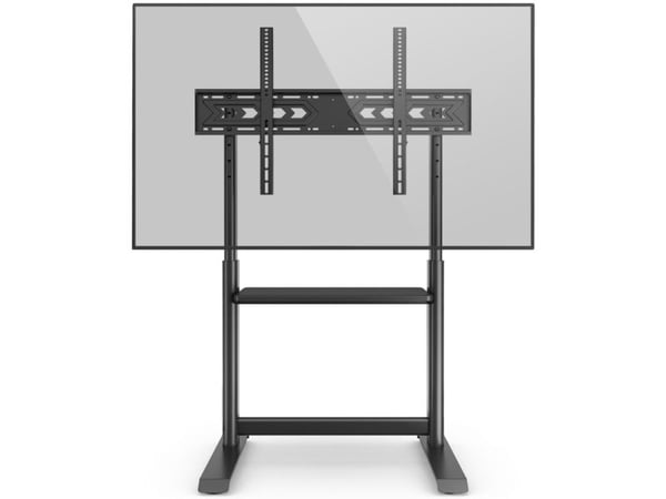 TV-gulvstativ 60-86" opptil 68 kg justerbart med AV-hylle