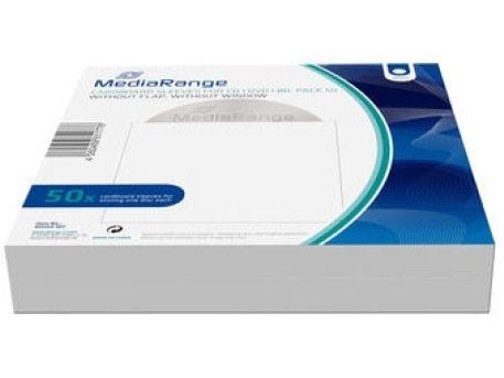 MediaRange-kartonkitaskut ilman läppää, 50 kpl, valkoinen