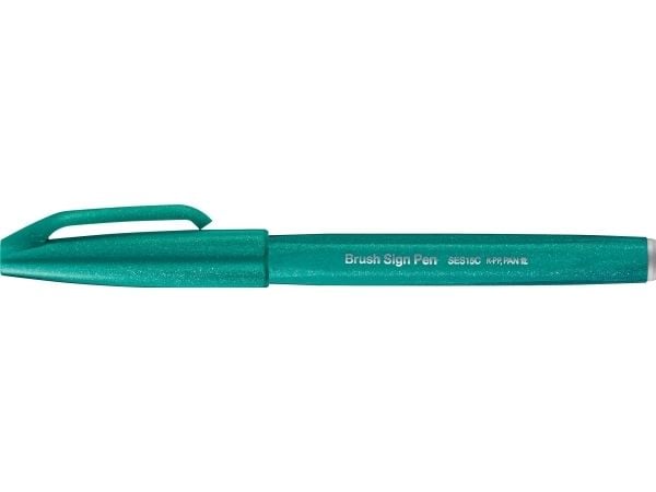 Pentel Brush Sign, Fint, 1 farger, Turkis, Pensel tupp, 0,5 mm, 2 mm