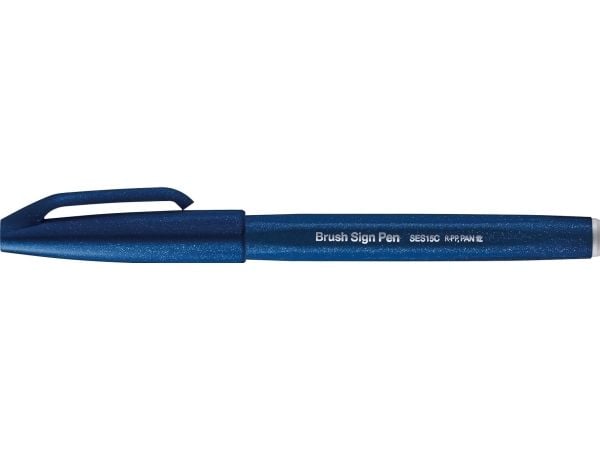 Pentel Brush Sign, Fint, 1 farger, Marine, Pensel tupp, 0,5 mm, 2 mm