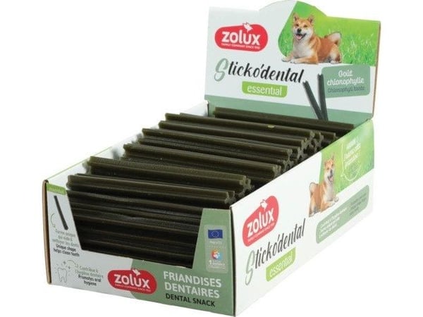 ZOLUX STICKODENTAL M tannrengjørende tyggegodbiter for hund 12 cm, 80 stk (klorofyll)