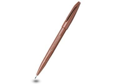Pentel Sign Pen, Brun, Brun, Plast, Rund, Vann-basert blekk, Fiber