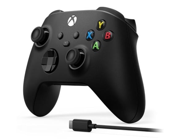 Microsoft Xbox Wireless Controller + USB-C Cable - Spelkontroll - trådlös - Bluetooth - kolsvart - för PC, Microsoft Xbox One, Android, Microsoft X...