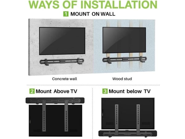 Väggfäste eller VESA TV-fäste för Soundbar justerbar högtalare