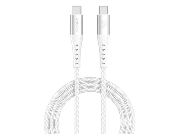 4smarts PrimeCord - USB-kabel - USB-C (hann) til USB-C (hann) - USB 2.0 - 20 V - 3 A - 1.5 m - USB-C Power Delivery (60W) - hvit