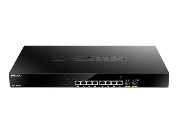 D-Link DMS 1100-10TP - Kytkin - älykäs - 8 x 100/1000/2.5G (PoE+) + 2 x 10 Gigabit SFP+ - monterbar på stativ - PoE+ (240 W)