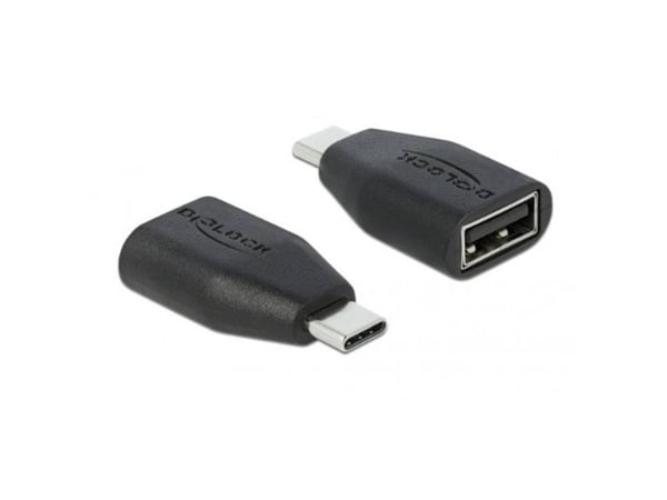 DeLOCK 66528, USB Type-C, USB A-tyyppi, Musta