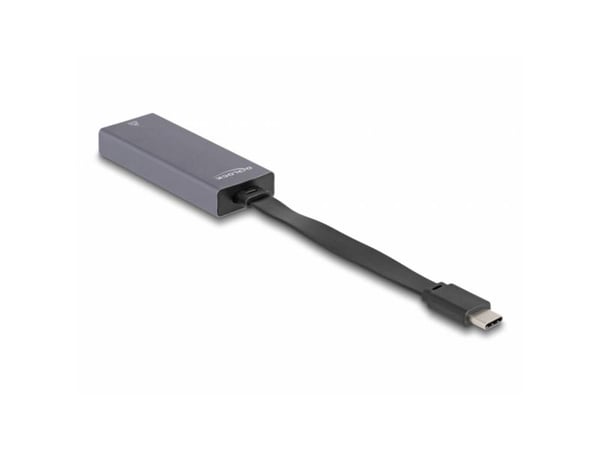 DeLOCK 66248, RJ-45, USB C, 0,09 m, Harmaa