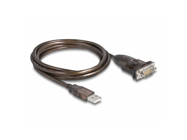 Delock - USB / seriell-kabel - USB (hann) til DB-9 (hann) skrubar - 1.5 m - transparent svart
