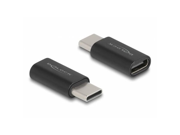 Delock - USB-adapter - USB-C (hann) til USB-C (hunn) - USB 3.2 Gen 2 - 20 V - 3 A - svart