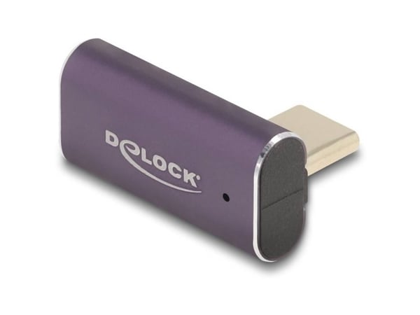 Delock - USB-adapter - USB-C (hann) venstre/høyre-vinklet til USB-C (hunn) - USB4 / Thunderbolt 3 / Thunderbolt 4 / DisplayPort 1.4 - 48 V - 5 A - ...