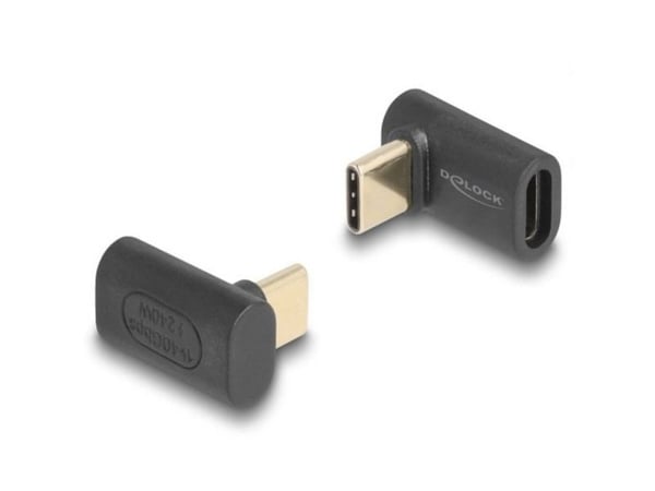 Delock - USB-adapter - USB-C (hann) vinklet til USB-C (hunn) - Thunderbolt 4 - 48 V - 5 A - støtte for Power Delivery 3,1, opp til 240 W strømforsy...