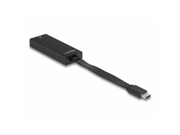 DeLOCK 66246, RJ-45, USB C, 0,09 m, Musta
