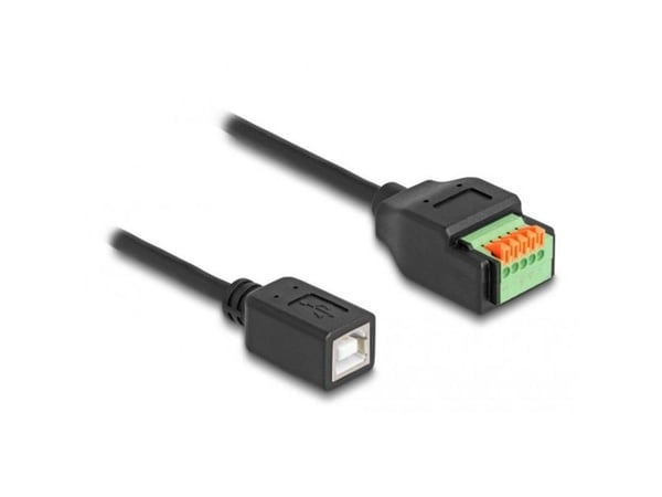 Delock USB 2.0 Kabel Type-B Buchse til Terminalblock Adapter med Drucktaster 15 cm