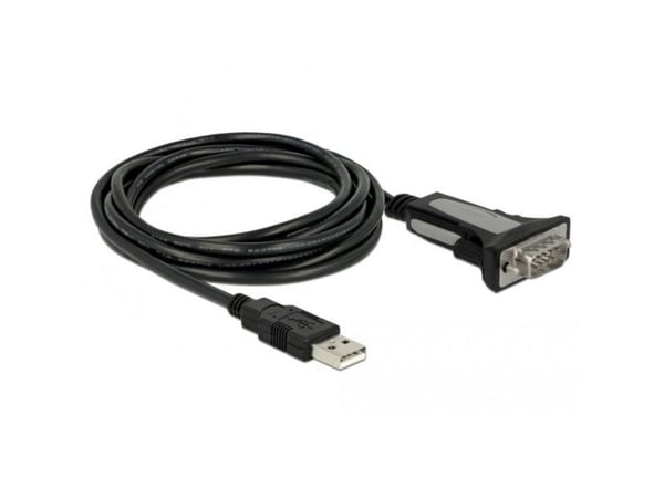 Delock - USB / seriell-kabel - USB (hann) til RS-232 (hann) - 4 m - tommelskruer - svart