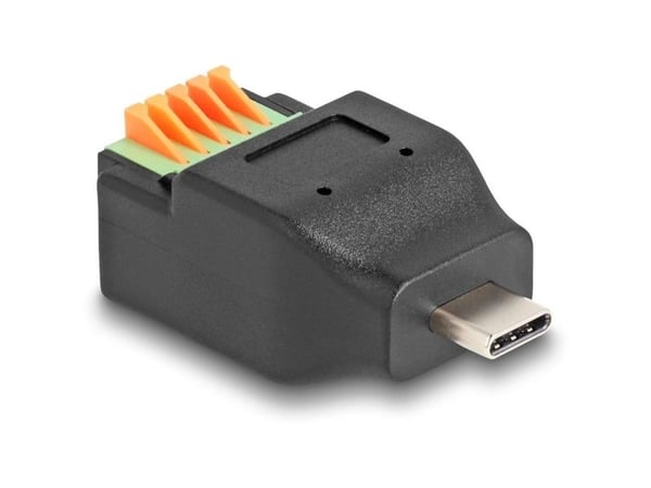 DeLOCK 66456, USB-C, 5 pin terminal block, Musta, Vihreä