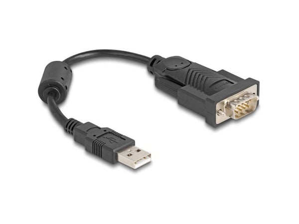 Delock - USB / seriell-kabel - USB (hann) til DB-9 (hann) skrubar - 25 cm - up to 460.8 Kbps data transfer rate - svart