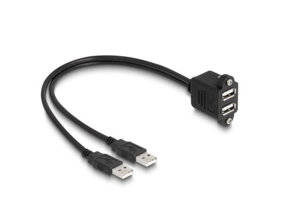 Delock - USB-forlengelseskabel - USB (hann) til USB (hunn) skrubar - USB 2.0 - 1 m - svart