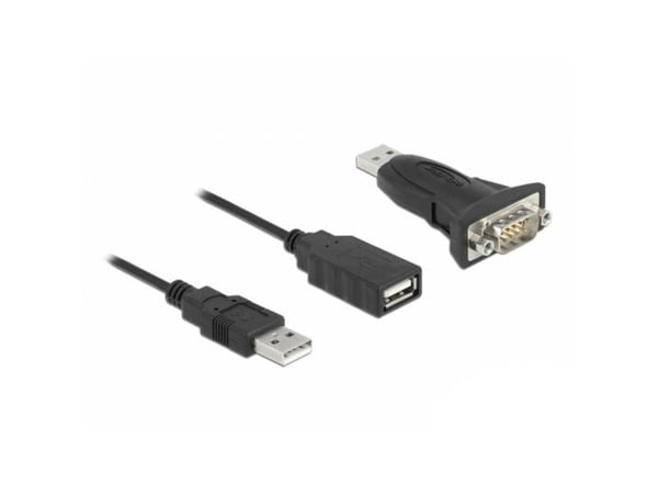 DeLOCK 61506, USB A, RS-232, 0,8 m, Musta