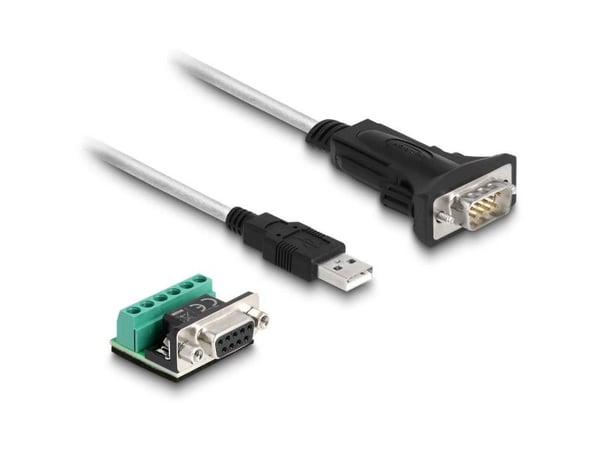 Delock - Seriell adapter - USB 2.0 - RS-422/485 x 1 - gjennomsiktig, svart