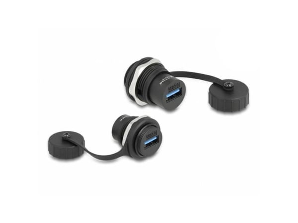 Delock - Trykklåsmodul - USB 3.2 Gen 1 with protective dust cap - USB - 1 USB-sokkel - svart
