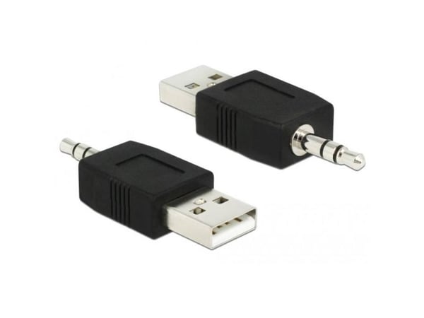 Delock - Ladeadapter - USB hann til mini-phone stereo 3.5 mm hann - svart