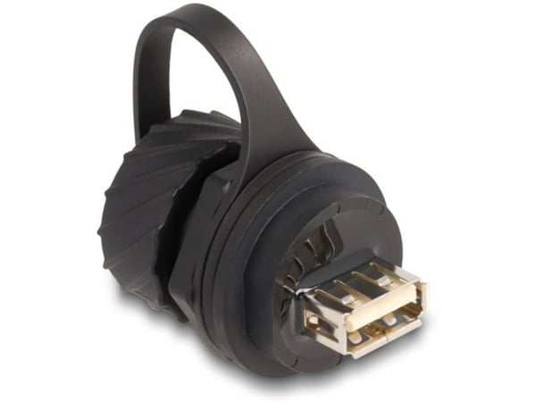 Delock-kaapeliliitin USB 2.0 type-B naaras USB 2.0 type-A naaras USB 2.0 type-A asennukseen bajonettikorkilla IP68