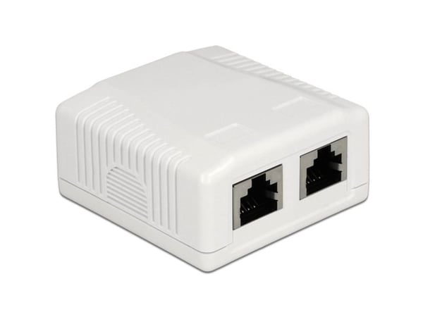 DeLOCK 86197, 2 x RJ-45, Valkoinen, TIA-568A/B, 59 mm, 61 mm, 29,5 mm