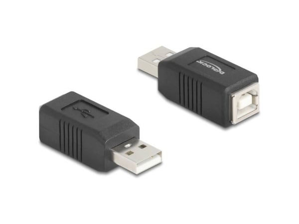 Delock USB 2.0 -sovitin USB-tyypin A uros USB-tyypin B naarasliitäntään