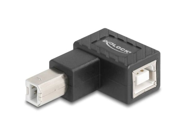 Delock - USB-adapter - USB-type B (hann) til USB-type B (hunn) oppvinklet - USB 2.0 - svart