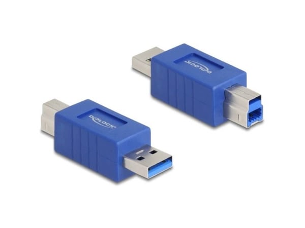 Delock - USB-adapter - USB-type A (hann) til USB Type B (hann) - up to 5 Gbps data transfer rate, crossed pin assignment - blå
