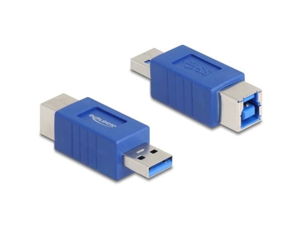 Delock - USB-adapter - USB-type A (hann) til USB Type B (hunn) - crossed pin assignment, up to 5 Gbps data transfer rate - blå