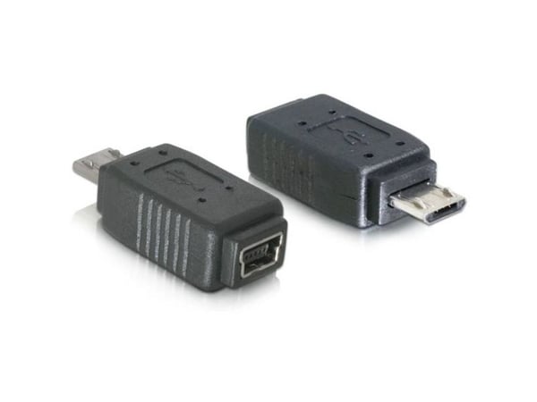 DeLOCK Adapter USB micro-B male to mini USB 5-pin, USB micro-B, mini USB 5p, Musta