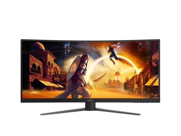 AOC G4 CU34G4, 86,4 cm (34"), 3440 x 1440 piksler, Wide Quad HD, LED, 1 ms, Svart, Rød