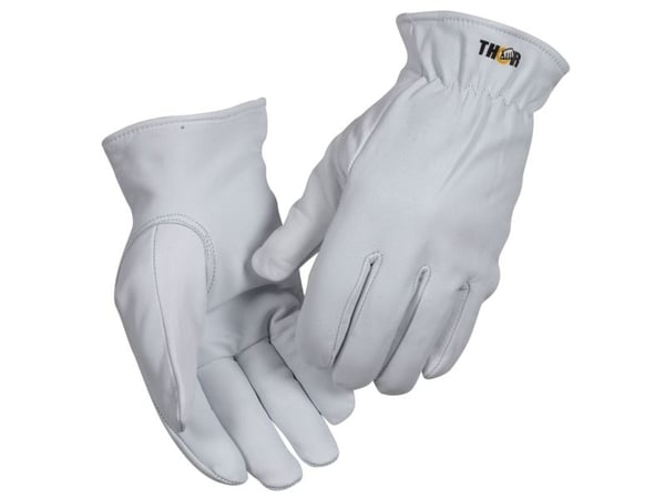 Geiteskinnshanske THOR Driver 10 hvit - (6 stk.)