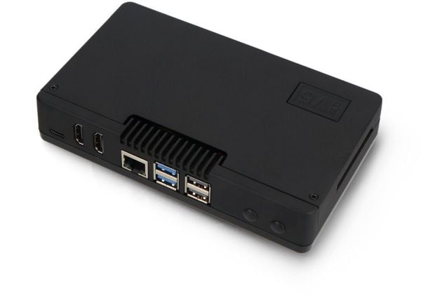 Argon40 Argon ONE V5 kotelo Raspberry Pi 5:lle - tuulettimella ja jäähdytyselementillä - alumiini - musta