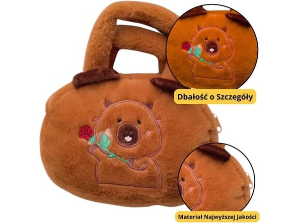 LeanToys plysjveske kapybara med rosa/brun 20 cm