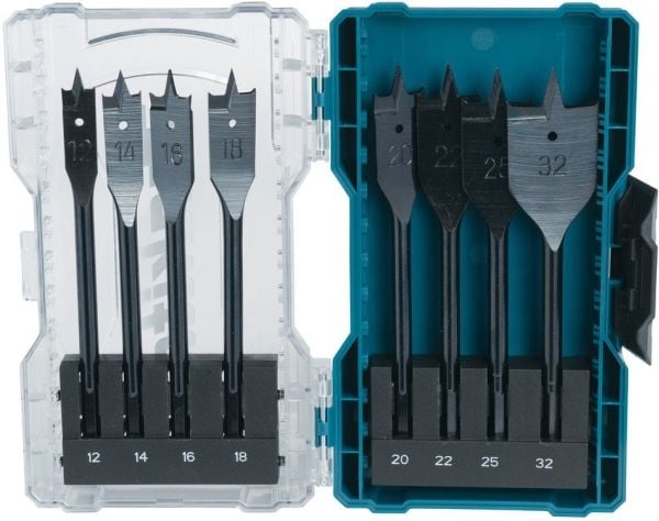 Makita - Borsett - for tre, kryssfinér, laminat, bløtt tre, løvtre - spadedel - 8 deler - 1/4" - heksagonal - lengde: 150 mm - for Makita DDF484Z, ...