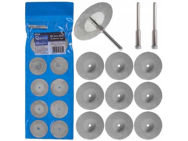 Sett med diamantskiver for sliping og kutting 40 mm 12 stk. (400)
