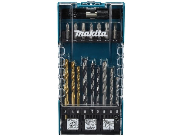 Bor- og spiralbitsett Makita D-74887; 17 stk.