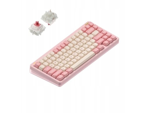 Nuphy Halo75 v2 trådløst mekanisk tastatur – Sakura Fizz Silent Red Clear-Top