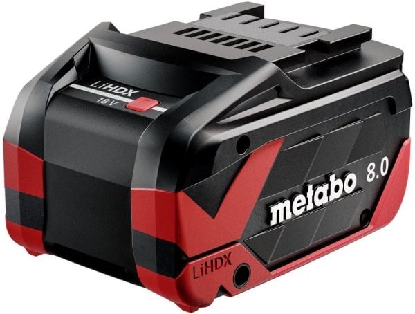 Metabo 624975000, Batteri, Lithium-Ion High Density (LiHD), 8 Ah, 18 V, Metabo, Sort, Rød