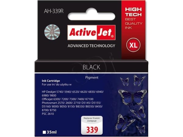 Activejet AH-339R, Høyt (XL) utbytte, Sort, Pigmentbasert blekk, 35 ml, 1 stykker