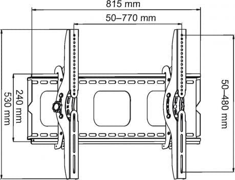 ART AR-08 - Monteringssett (tippeveggmontering) - for flatpanel - metall - svart - skjermstørrelse: 32"-60" - veggmonterbar