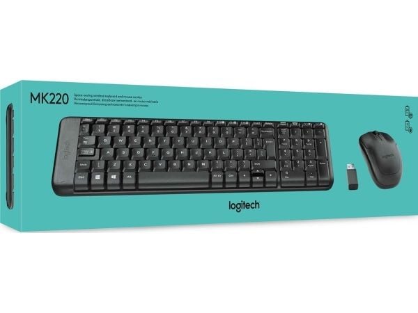 Logitech Wireless Combo MK220 - Tastatur- og mussett - trådløs - 2.4 GHz - Internasjonal engelsk / kanadisk fransk