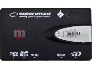 Esperanza EA129 - Kortläsare - allt-i-1 (MMC, RS-MMC, SD, SDHC, SDXC, MS, MS Duo, MS PRO Duo, xD, CF, Microdrive) - USB 2.0