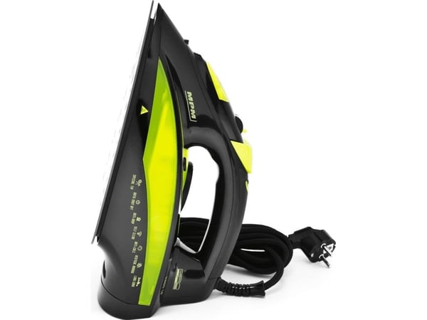 MPM MZE-04, Tørr & dampstrykejern, Keramisk strykesåle, 3 m, 75 g/min, Sort, Grønn, 20 g/min