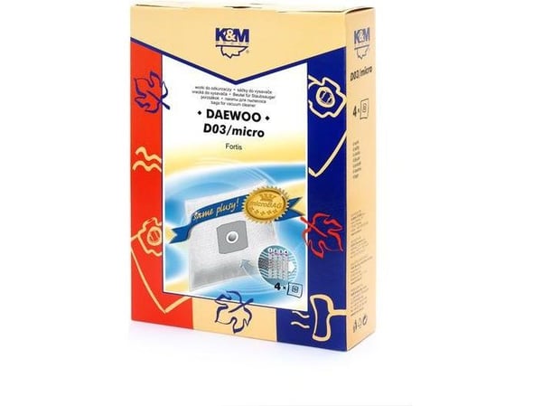 K_M dammsugarpåsar för LT D03 Daewoo RC300, 5 st