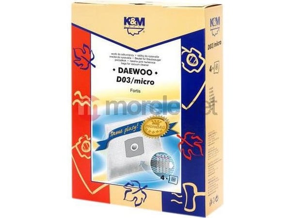 K_M dammsugarpåsar för LT D03 Daewoo RC300, 5 st
